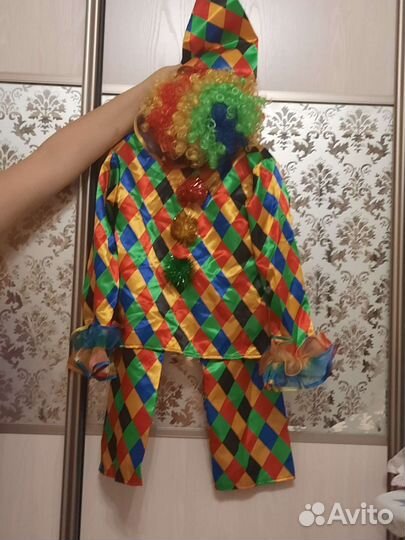 Карнавальный костюм арлекино клоуна