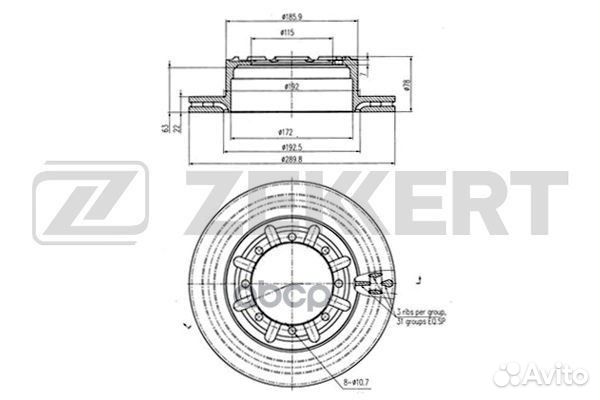 Диск торм. зад. Renault Trucks Mascott 99- bs-5