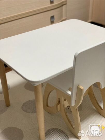 Детский стол и стул новый из дерева