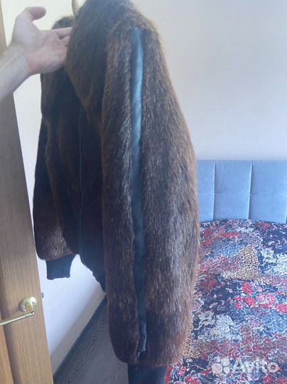 Куртка женская из нутрии со вставкой из кожи