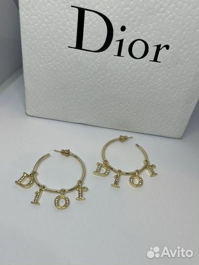 Серьги кольца dior