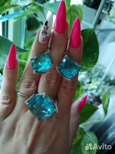 Комплект серьги и кольцо
