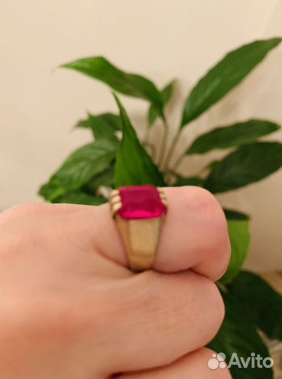 Кольцо серебро с позолотой