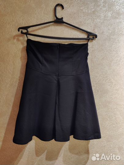 Юбка солнце мини черная 42