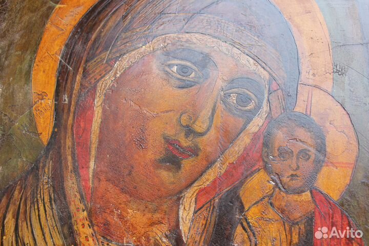 Старая икона Богородицы Казанская 55*45 живопись