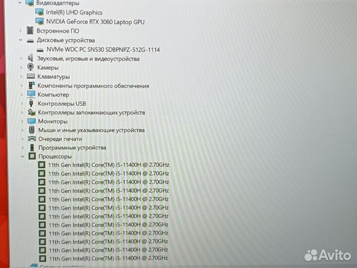 Игровой Ноутбук Acer 11400h 12gb nvme RTX 3060