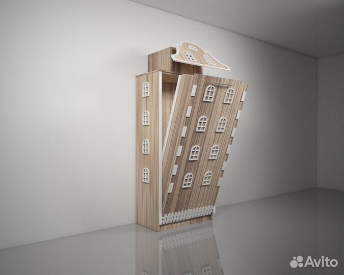 Подъемная откидная шкаф кровать домик детская Б-11