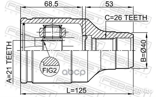 Шрус внутренний правый 21X40X26 0711lnrh Febest