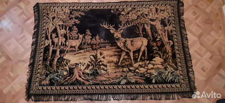 Ковёр с оленями 50-годов СССР Винтаж