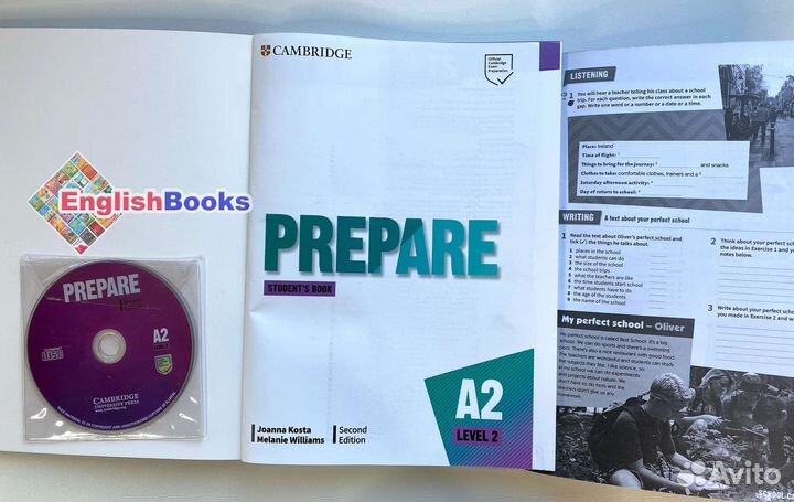 Prepare A2 level 2 комплект (SB,WB,CD) новые