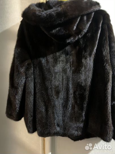 Полушубок норка 52 54 с капюшоном