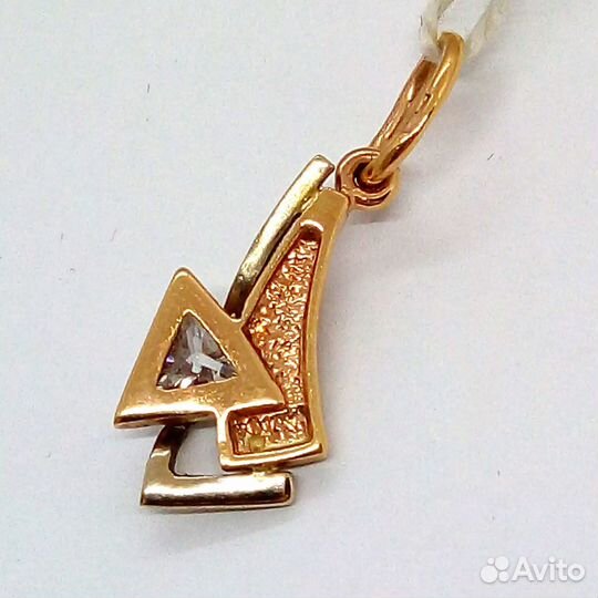 Подвес / 1,25г / Золото585 / фианиты треугольные