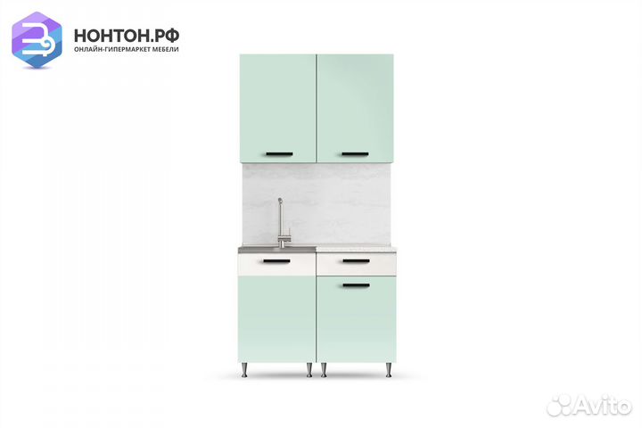 Кухня Рио 1.0 м мята / бежевый