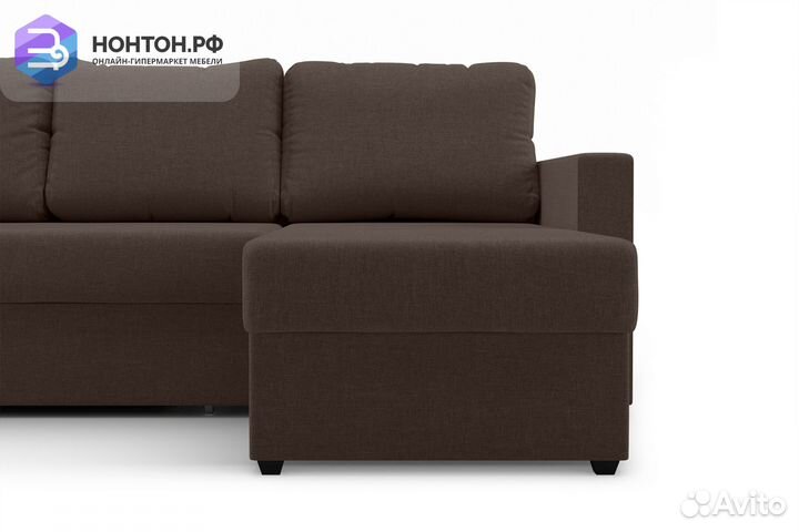 Диван угловой дельфин Торонто коричневый
