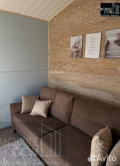 Модульный дом с отделкой и закрытой террасой