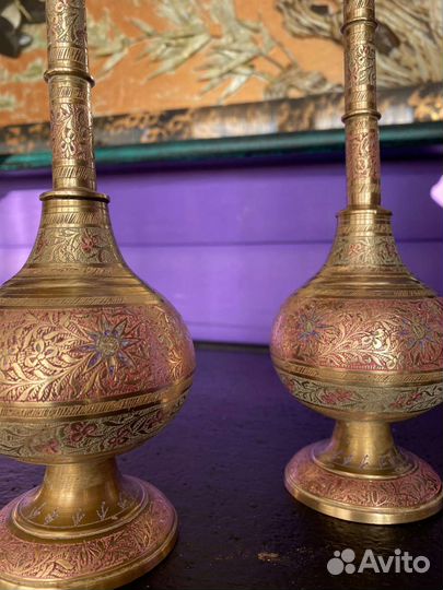 Солонка и перечница. Латунь. Винтаж