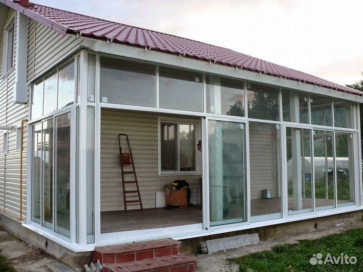 Остекление пластиковые окна дом беседка коттедж