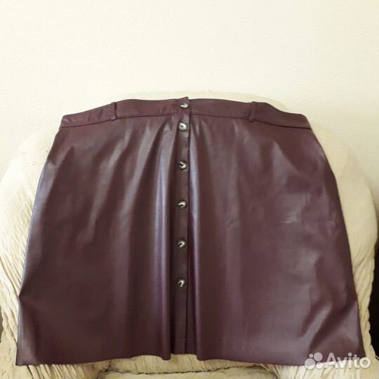 Юбка из экокожи тонкой р 56-58
