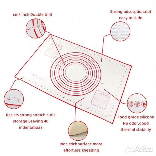 Силиконовый коврик для теста