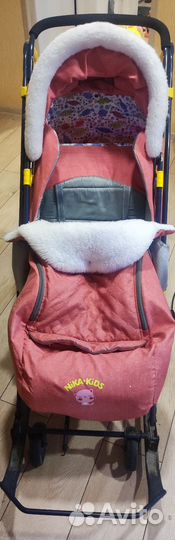 Детские санки коляска с колесами