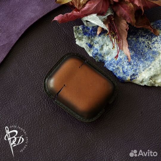 Кожаный чехол для Apple AirPods. Handmade
