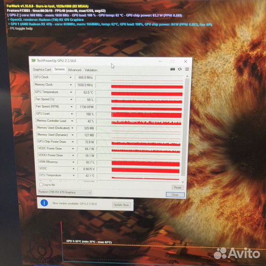 Видеокарта Asus rx 470 4гб