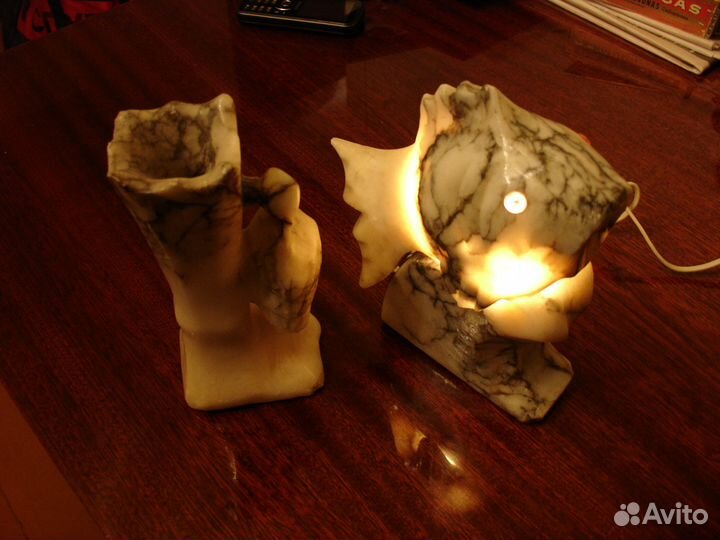 Ночник и вазочка из натурального камня