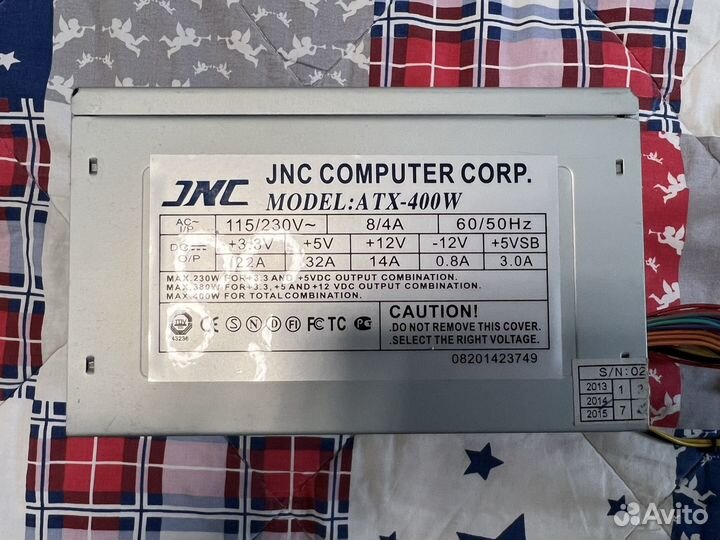 Блок питания формата ATX JNC computer corp. 400w