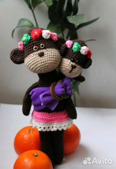 Обезьянки, вязаные игрушки (ручная работа)
