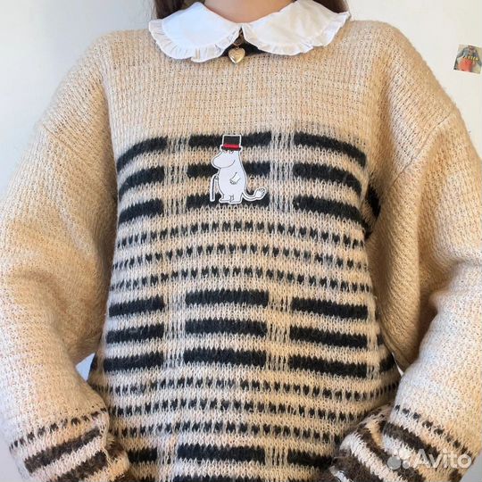 Свитер винтажный с муми троллем