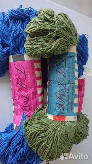 Пряжа х/б, п/шерсть для вязания СССР