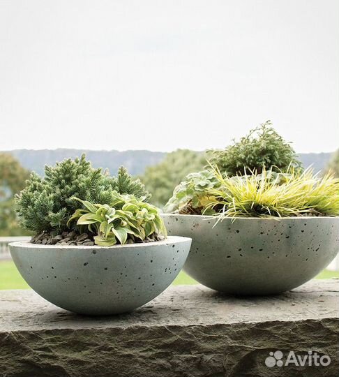 Бетонный вазон для цветов, кашпо, ящики лофт