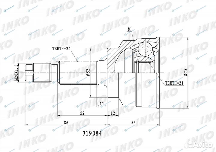 319084 шрус наружный 2421
