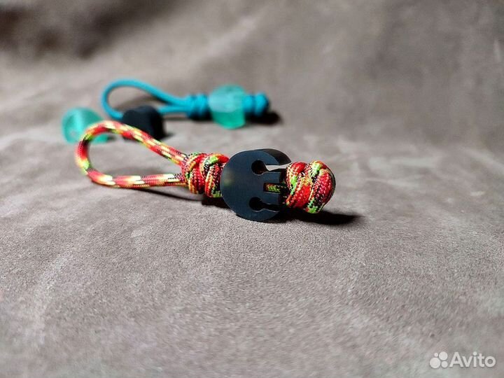 Брелок EDC темляк с бусиной череп из абс-пластика