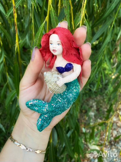 Ватная игрушка русалочка