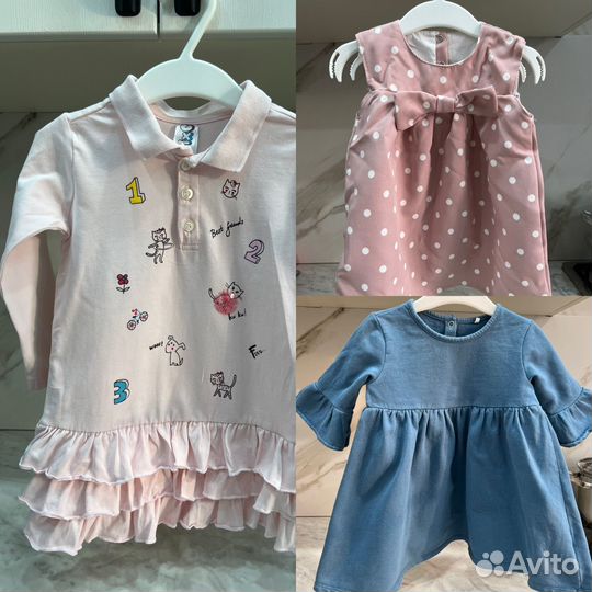 Пакет платьев для девочки 74-80 размер