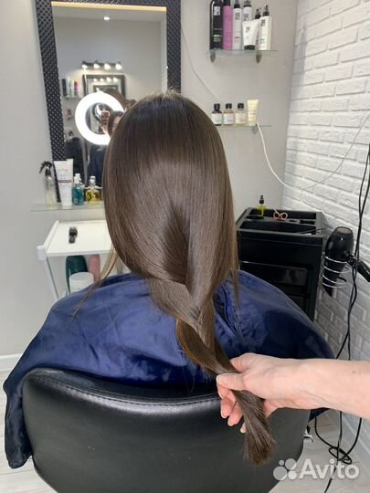 Кератиновое выпрямление, пилинг кожи головы