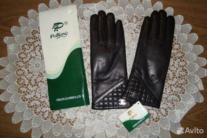 Новые зимние кожаные перчатки в упаковке. Размер 7