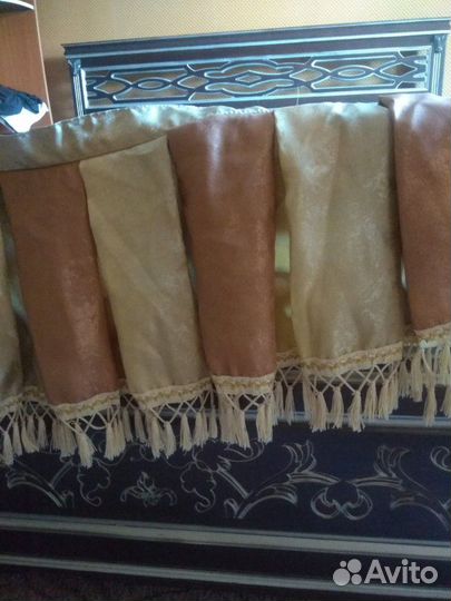 Продам шторы золото с ламбрекеном