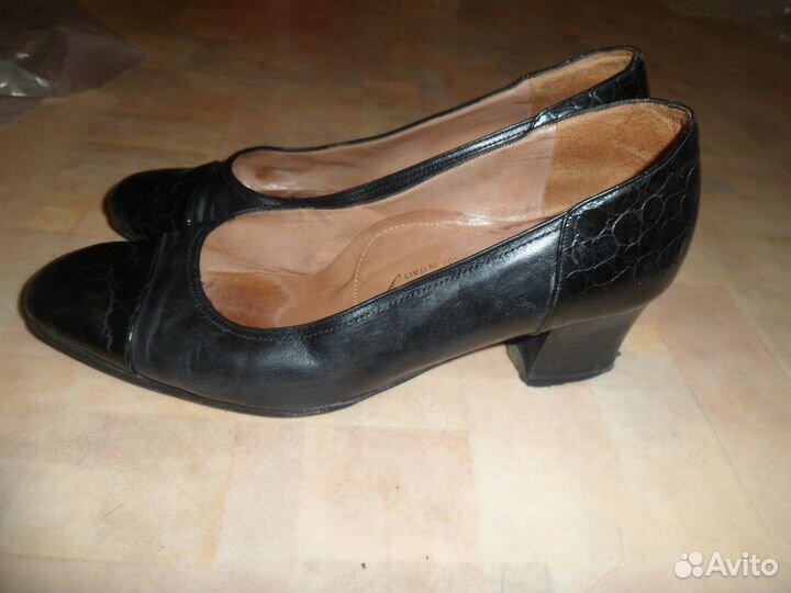 Полностью кожаные (за искл. каблука) туфли, р. 36