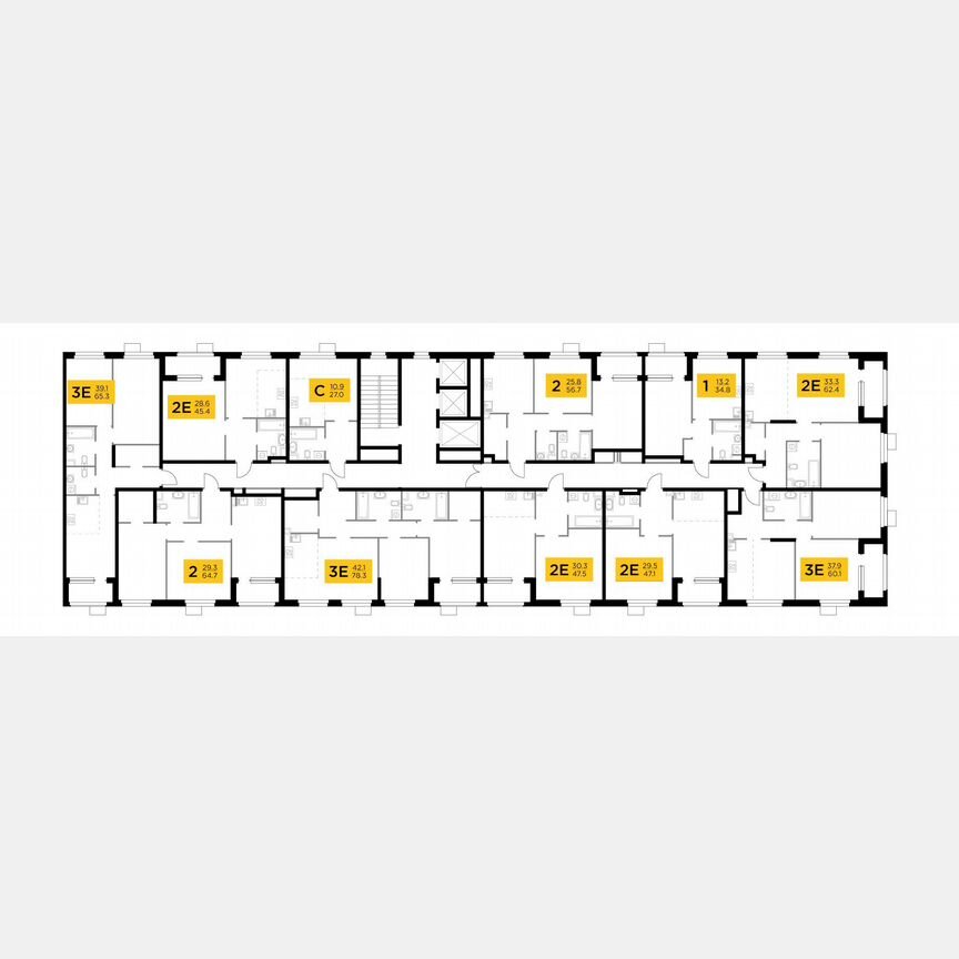1-к. квартира, 62,4 м², 17/17 эт.