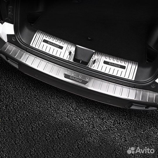 Комплект накладок на задний бампер Haval Dargo / Хавал Дарго 2022-2025 г.в silver