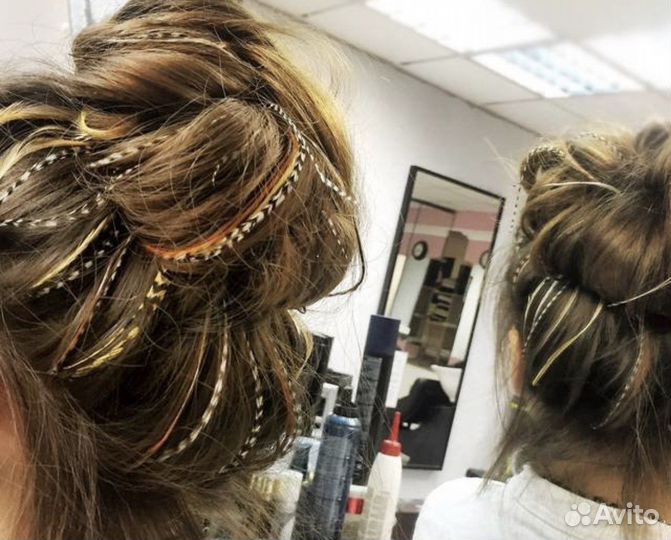 Перья в волосы