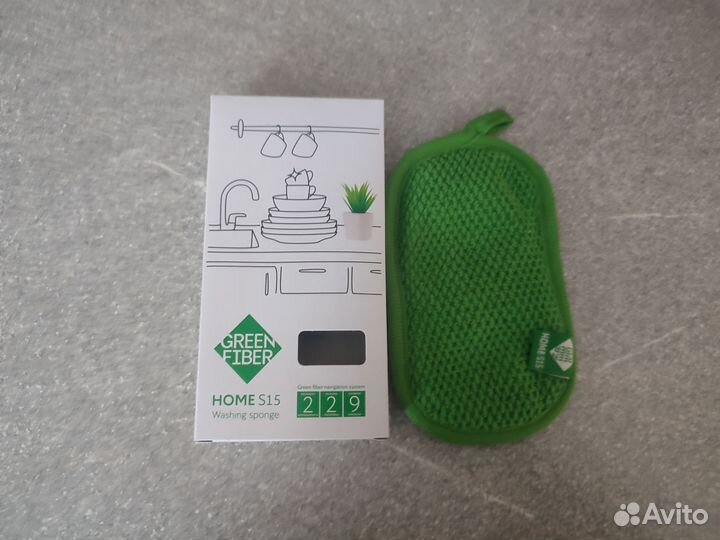 Губка для мытья посуды Green Fiber