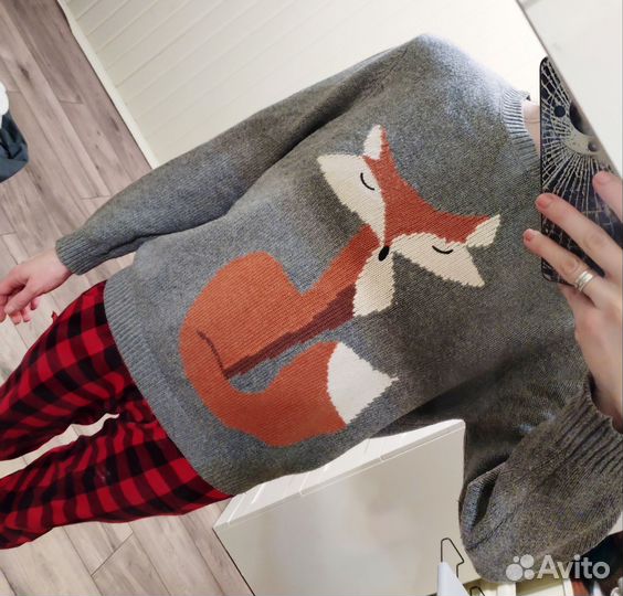 Свитер с лисой шерсть