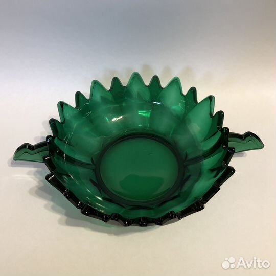 Десертный набор зеленое стекло ар деко Германия