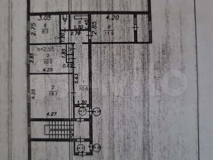 3-к. квартира, 65,3 м², 5/5 эт.