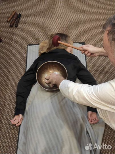 Контактный + звуковой вибромассаж тибетской чашей