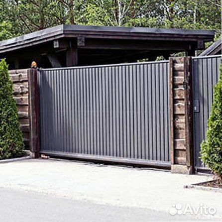 Откатные ворота с установкой