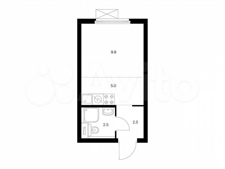Квартира-студия, 19,8 м², 26/33 эт.
